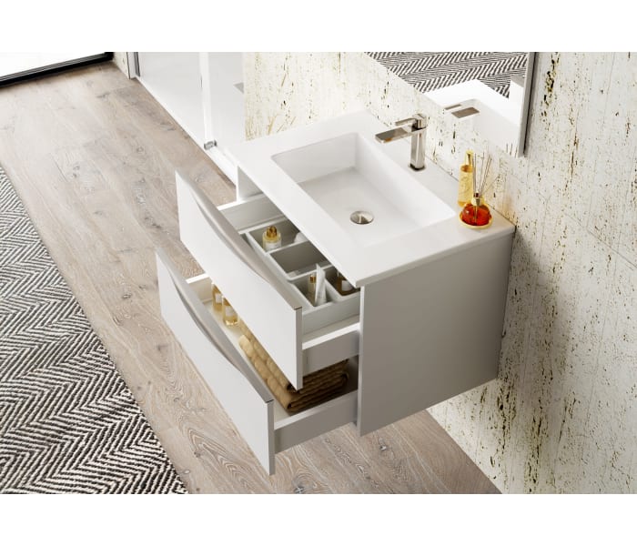 Mueble de baño con encimera de madera Landes Coycama Detalle 1