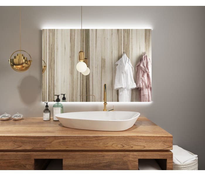 120 x 70 cm Espejo de baño led con iluminación, botón táctil