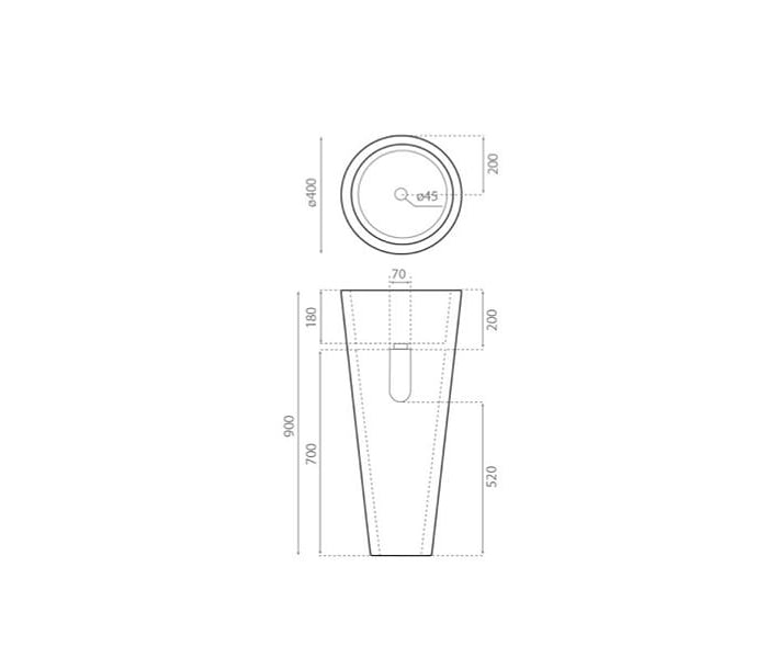 Lavabos de pie Bathco Java Croquis 4