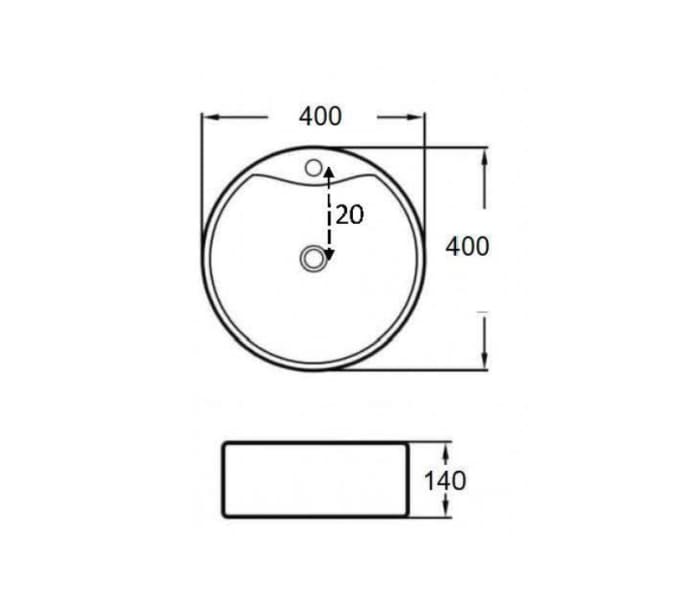 Lavabo sobre encimera Bruntec Maro Croquis 3