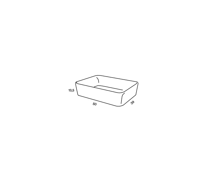 Lavabo sobre encimera fondo reducido 48 cm Viso Iria Croquis 2