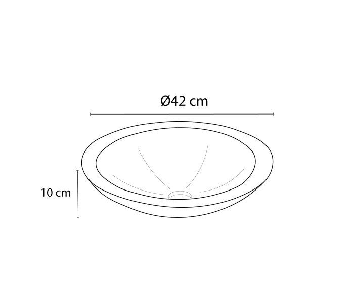 Lavabo de mármol natural Bruntec Cónico Croquis 3