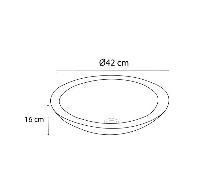 Lavabo de mármol natural Bruntec Cónico Croquis 3