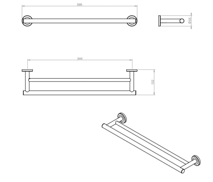 Toallero de baño Cosmic Architect S+ Croquis 15