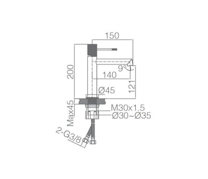 Grifo de lavabo Imex Line Croquis 7