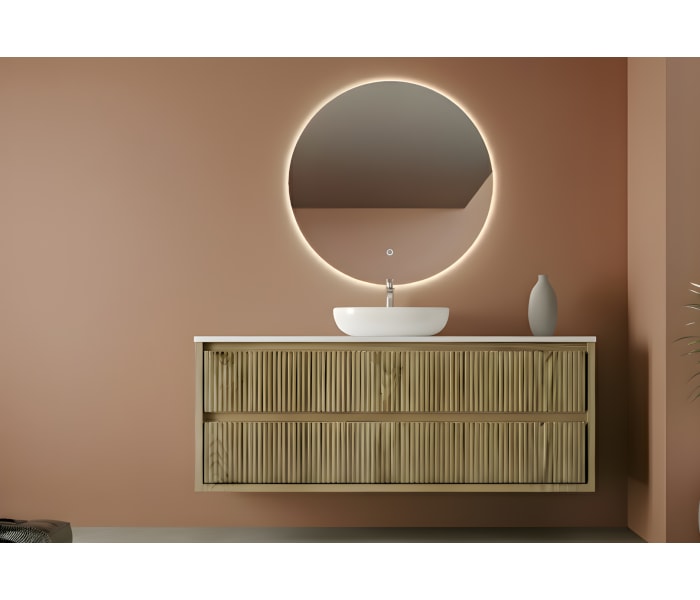 Mueble de baño madera maciza con encimera solid surface Bruntec Alpes 19 Principal 1