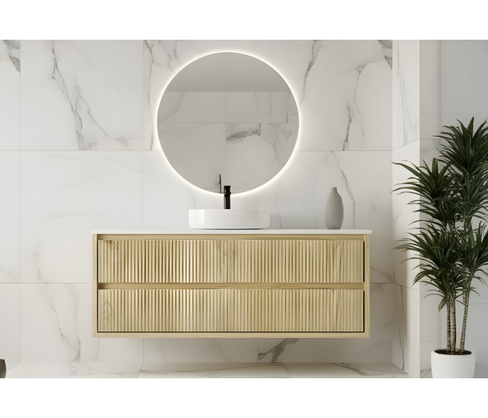 Mueble de baño madera maciza con encimera solid surface Bruntec Alpes 19 Principal 0