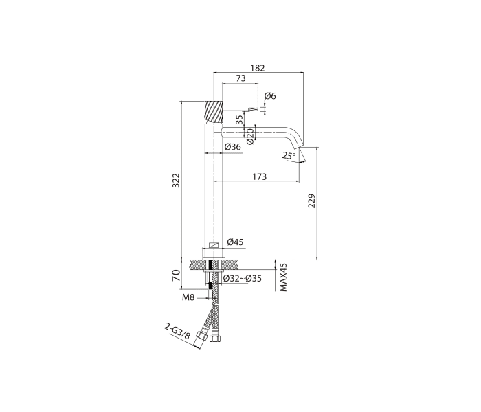 Grifo de lavabo Imex Bless Croquis 24