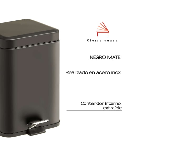 Papelera de baño Gedy Argenta Detalle 3