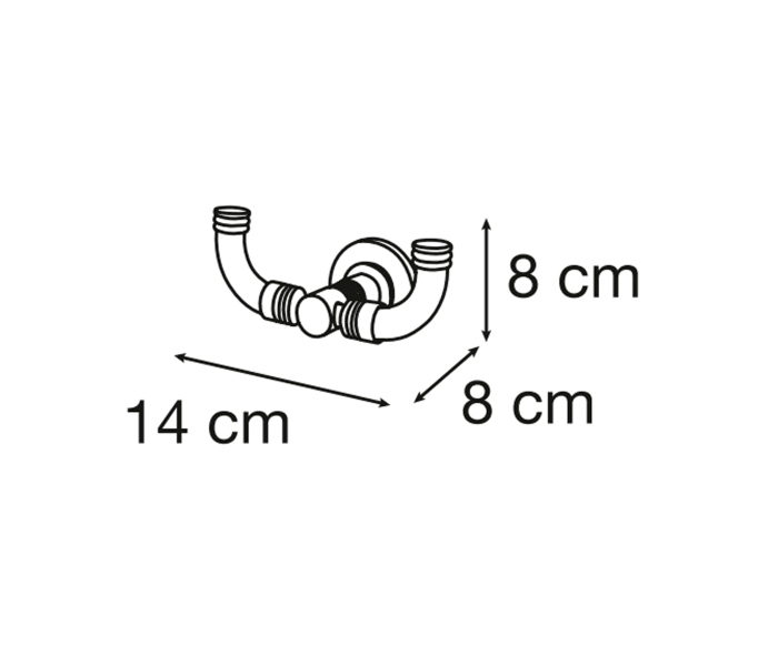Percha de baño doble Mediterranea de baño Paula Croquis 1