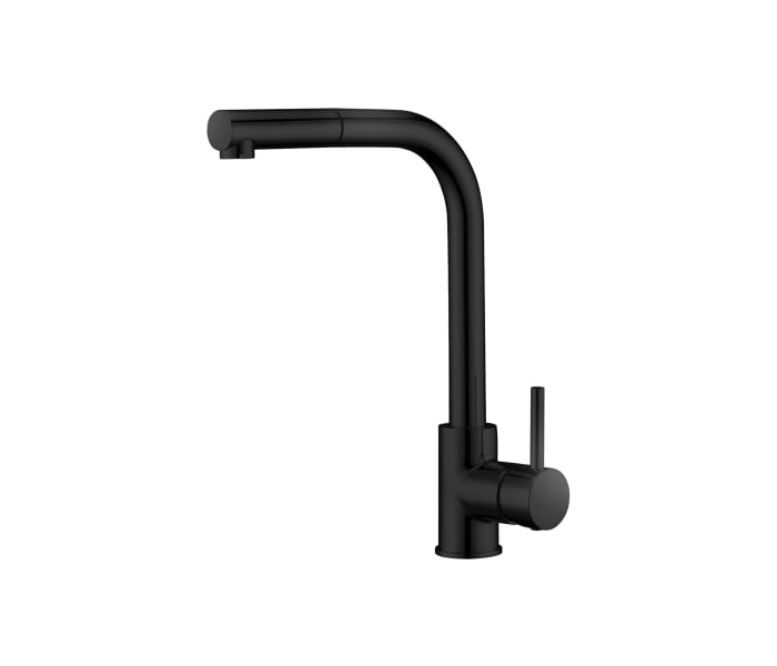 Grifo extensible cocina MALTA, disponible en negro, blanco, oro