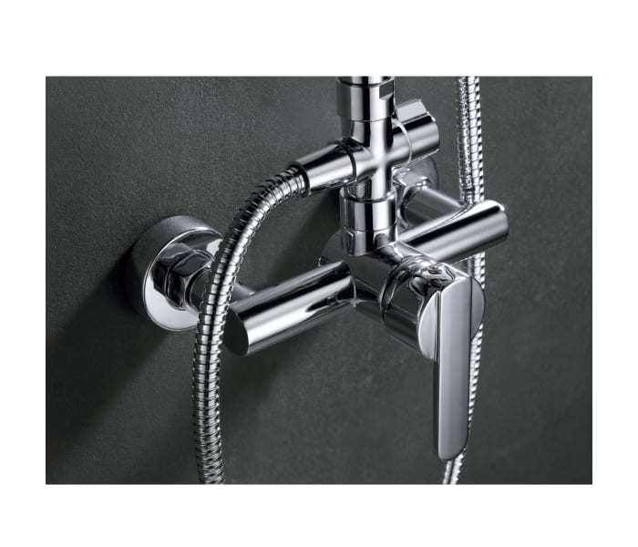 Conjunto de ducha con barra extensible, Columna de ducha monomando con  rociador redondo - grifería de baño Serie MILAN BDM002 - MARCA MICE / IMEX