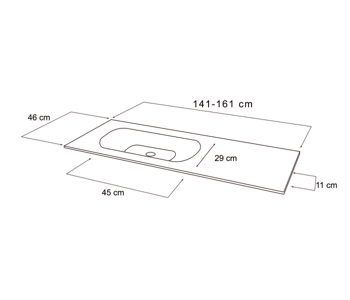 Lavabo de baño encastrado Art and Bath Tibet Croquis 2