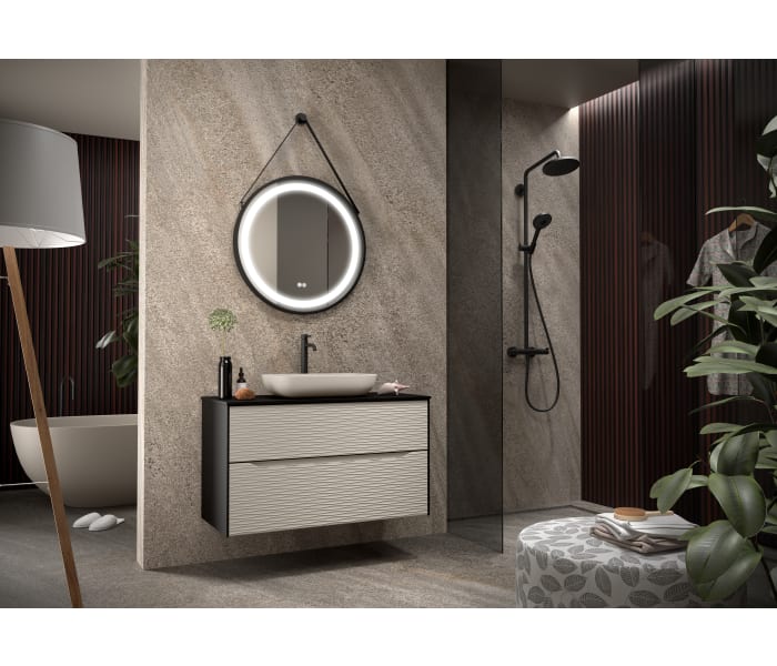 Mueble de baño con encimera de madera Sahara Coycama Principal 2