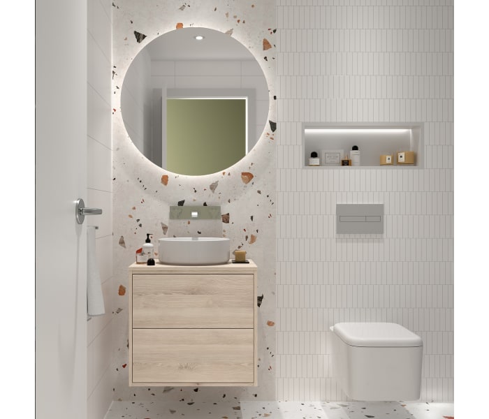 Conjunto mueble de baño con encimera de madera Salgar Optimus Ambiente 5