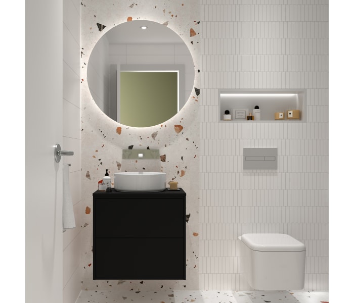 Conjunto mueble de baño con encimera de madera Salgar Optimus Ambiente 10