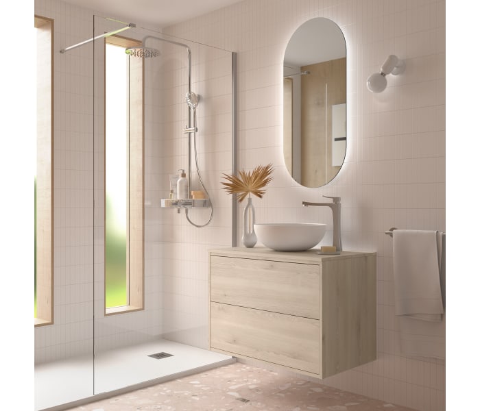 Conjunto mueble de baño con encimera de madera Salgar Optimus Ambiente 6