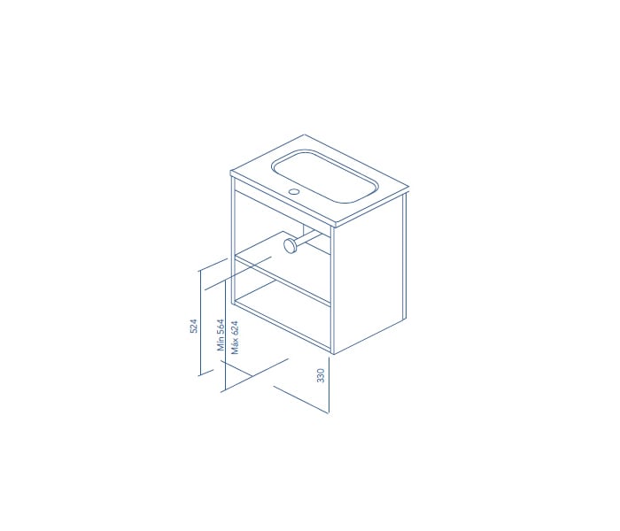 Conjunto completo mueble de baño fondo reducido 35 cm Royo Street Croquis 7