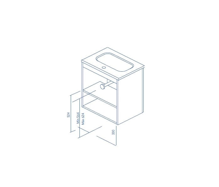 Conjunto completo mueble de baño fondo reducido 35 cm Royo Street Croquis 9