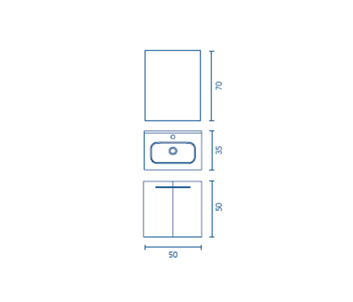 Conjunto completo mueble de baño fondo reducido 35 cm Royo Street Croquis 10