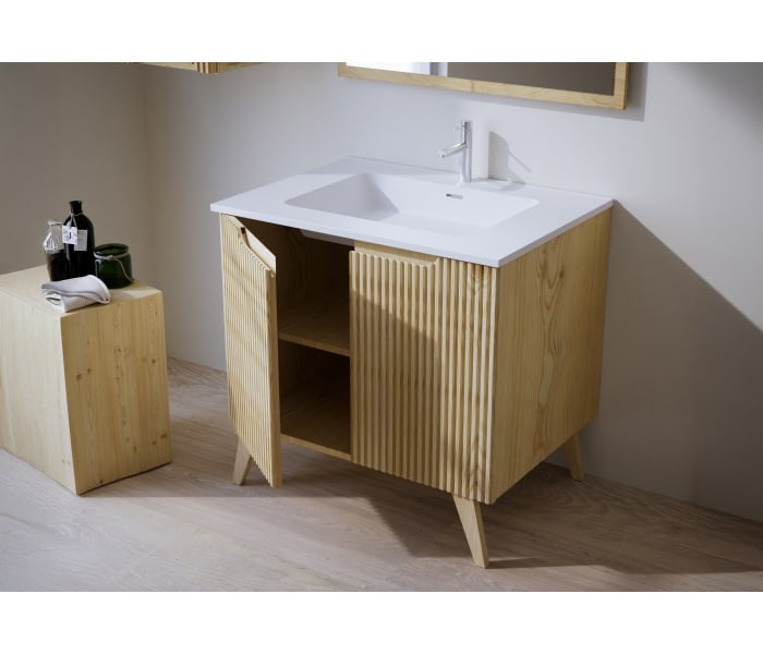 Conjunto de mueble de baño de madera maciza Bruntec Alpes 14 Detalle 2