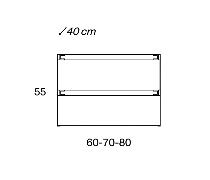 Mueble de baño fondo reducido 39.5 cm de Viso Nido Croquis 10