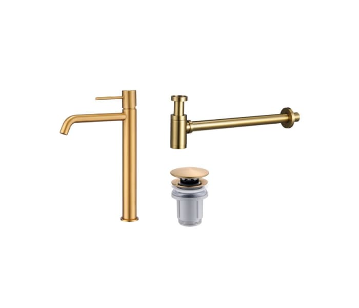 Pack Grifo de lavabo caño alto Imex Monza + Válvula click-clack + Sifón visto redondo Principal 3