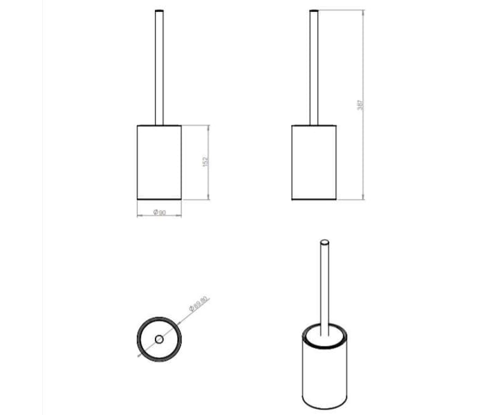 Escobillero de baño Cosmic Architect S+ Croquis 22