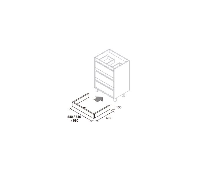 Conjunto mueble de baño Salgar Attila Croquis 14