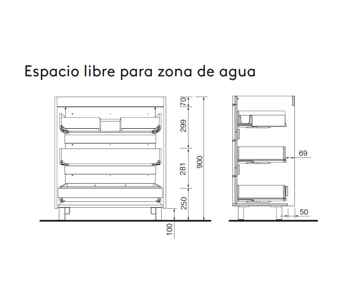 Conjunto mueble de baño Salgar Attila Croquis 13