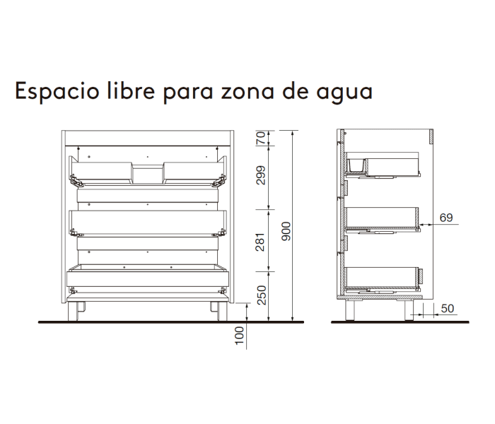Conjunto mueble de baño Salgar Attila Croquis 13