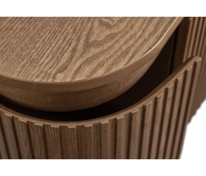 Mueble de baño 100 cm de madera maciza de fresno con encimera de madera Bruntec Neo Curve Detalle 3