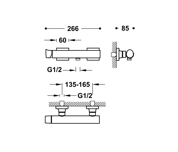 Grifo de ducha Tres Project Croquis 11