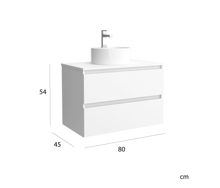 Conjunto mueble de baño con lavabo sobre encimera Salgar Bequia nórdico Detalle 5