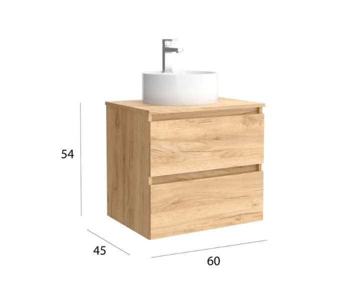 Mueble de baño para lavabo sobre encimera Salgar Bequia nórdico Detalle 7