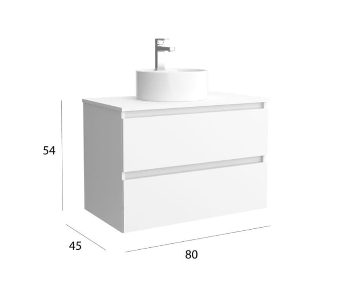 Mueble de baño para lavabo sobre encimera Salgar Bequia nórdico Detalle 8