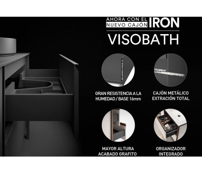 Mueble de baño con encimera MDF Hidrófuga Visobath Bari Detalle 10