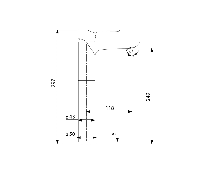 Grifo de lavabo GME Cassio Croquis 9