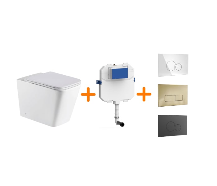 Pack Inodoro + cisterna empotrada + pulsador Bruntec Square Principal 0