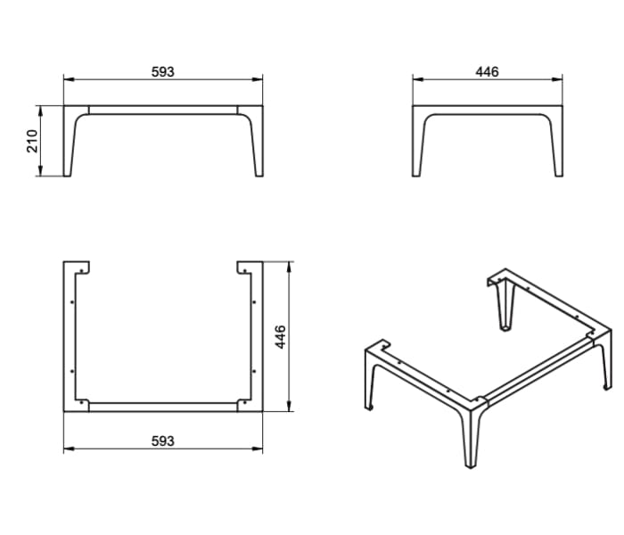 Conjunto mueble de baño con banquillo VisoBath Verso Croquis 13