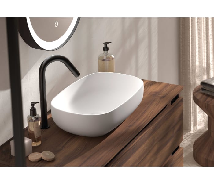 Mueble de baño con encimera MDF Hidrófuga de madera Viso Box Detalle 2