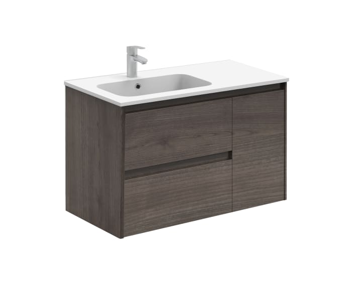 Sandy mueble de baño con lavabo doble 120 cm 4 puertas blanco