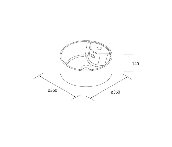 Conjunto mueble de baño con lavabo sobre encimera Salgar Born Croquis 9