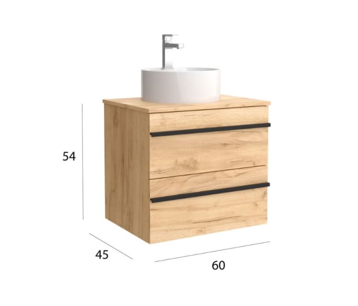 Conjunto mueble de baño con lavabo sobre encimera Salgar Born Detalle 4