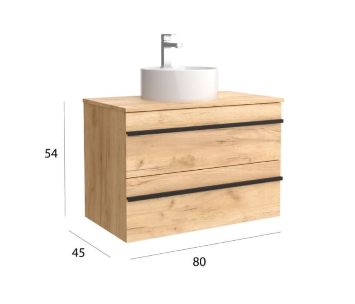 Conjunto mueble de baño con lavabo sobre encimera Salgar Born Detalle 5