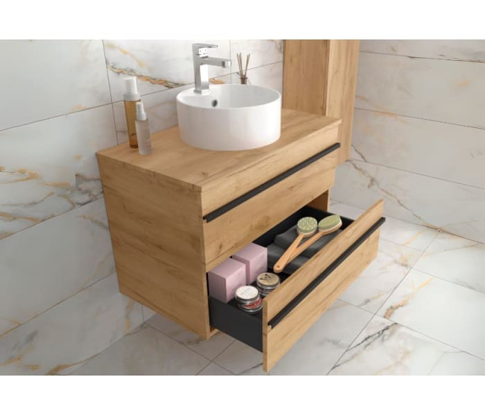 Conjunto mueble de baño con lavabo sobre encimera Salgar Born Detalle 1
