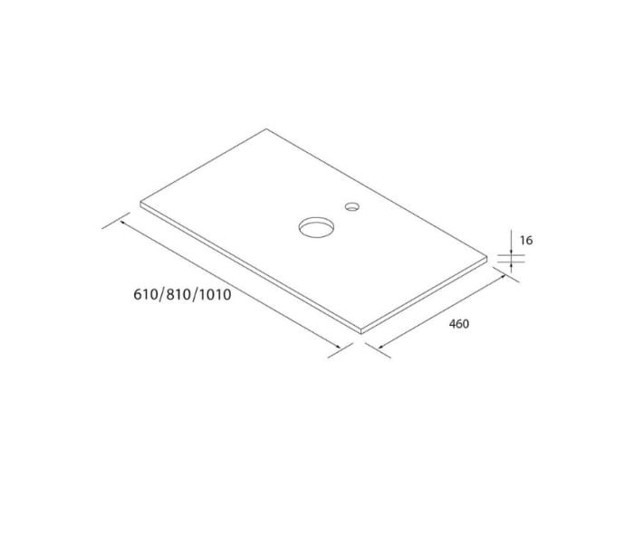 Conjunto mueble de baño con lavabo sobre encimera Salgar Born Croquis 10