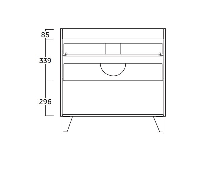 Conjunto mueble de baño fondo reducido 40cm Coycama Siena Croquis 4