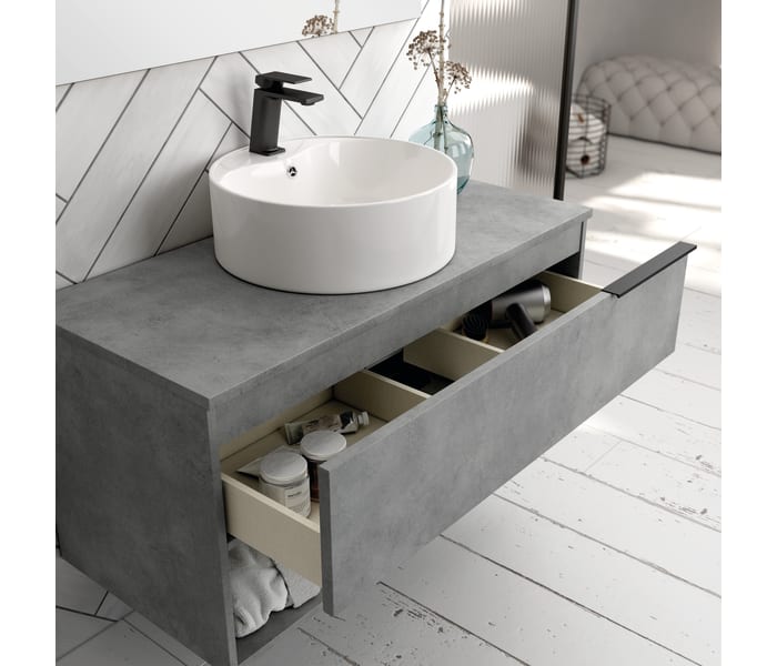 Mueble de baño con encimera de madera Bruntec Fortuna Detalle 2