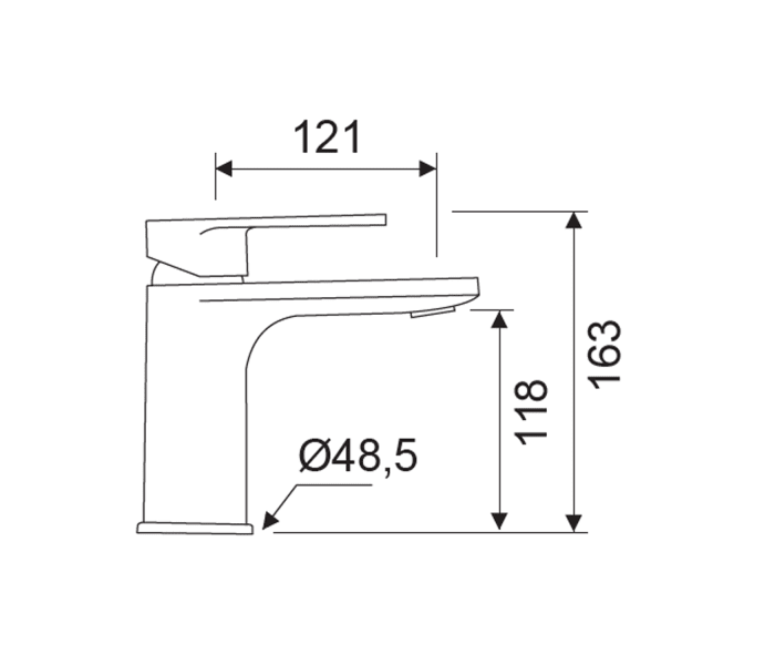 Grifo de lavabo Lluvibath Aura Croquis 3